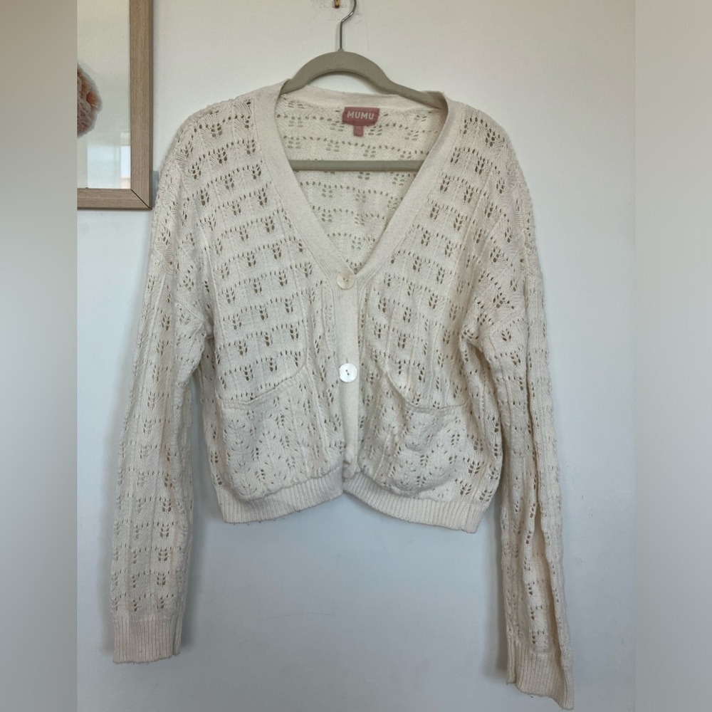 Show me your mumu white cardigan XS
